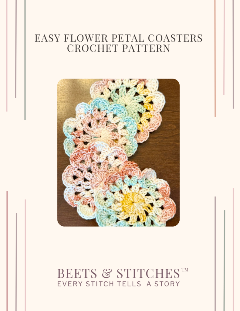 Flower Petal Coasters Crochet Pattern