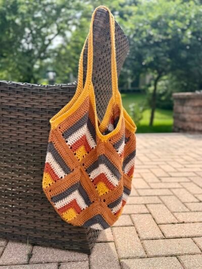 beach tote hanging on chair