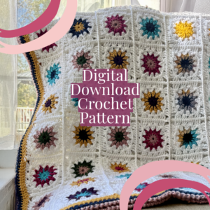 Magical Garden granny square crochet pattern cover