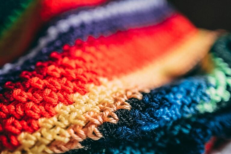 red white and blue crochet blanket trend this season