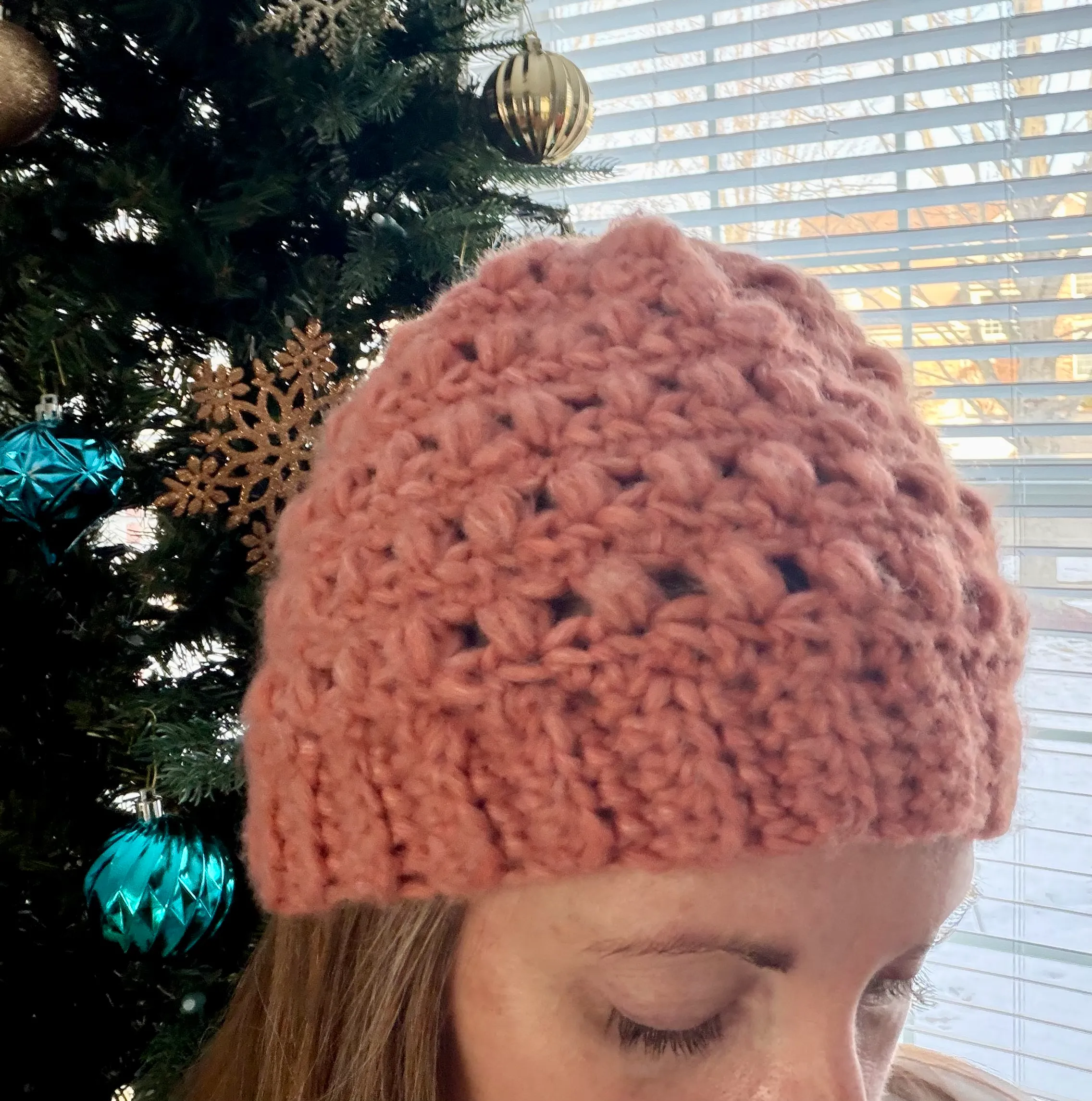custom request crochet pink beanie hat