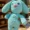 bunny boo plushie in light blue with pink nose