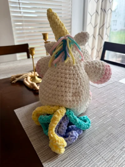 Daisy Glitterbomb Back v1 Daisy Glitterbomb Unicorn Plushie from Back